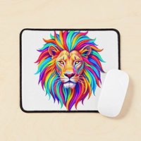 Neon Fantasy Lion Mouse Pad Neon Fantasy Lion Mouse Pad